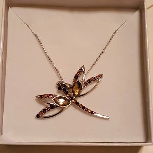 Dragonfly silver necklace